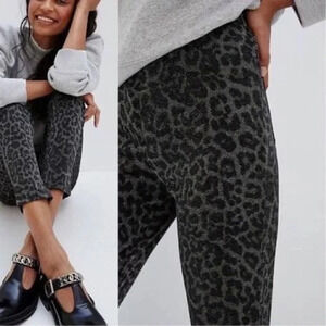Anthropologie Gray Leopard Print Leggings